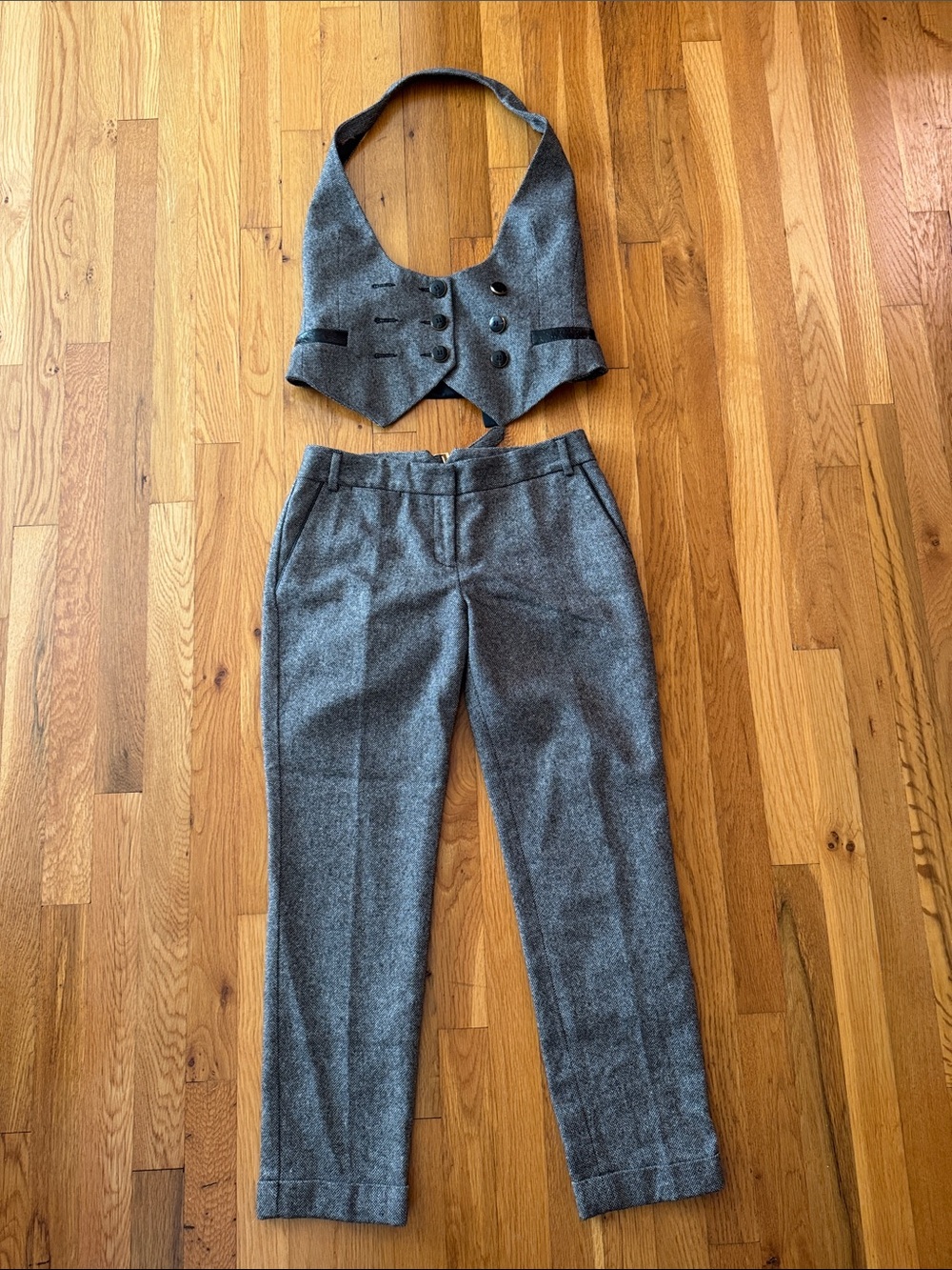 Y2K Express Design Studio Houndstooth Vest & Straight Leg Pants Size 4